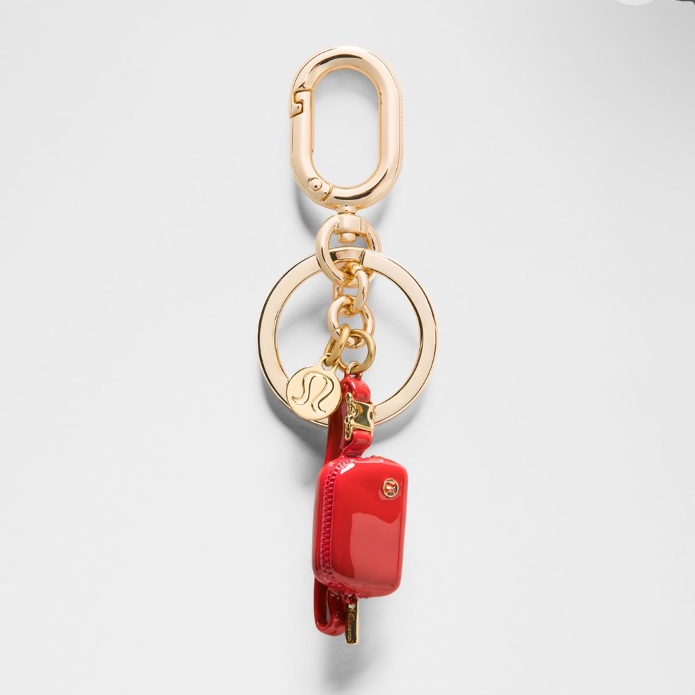 Lululemon Everywhere Belt Bag Charm Keychain lulu red NWT key chain